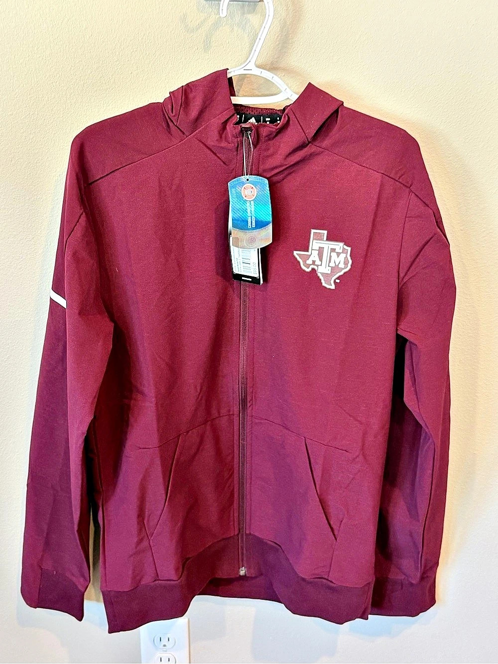 adidas Texas A&Medium Aggies Full-Zip Hoodie Jacket Red Medium Men’s Large Women